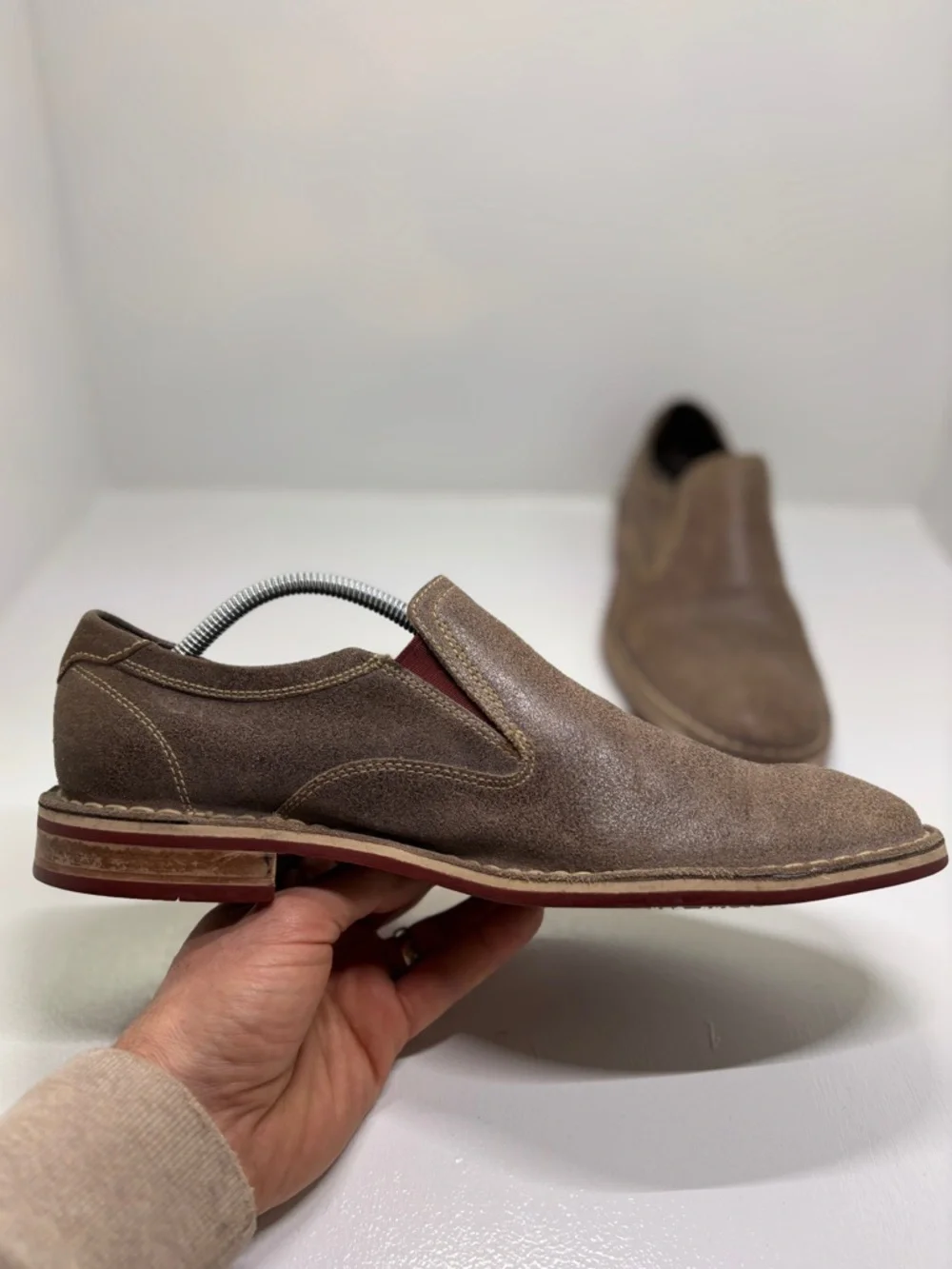 Cole Haan Nike Air Slip On Loafers Brown Leather Men’s 10 Comfort Dress Shoes